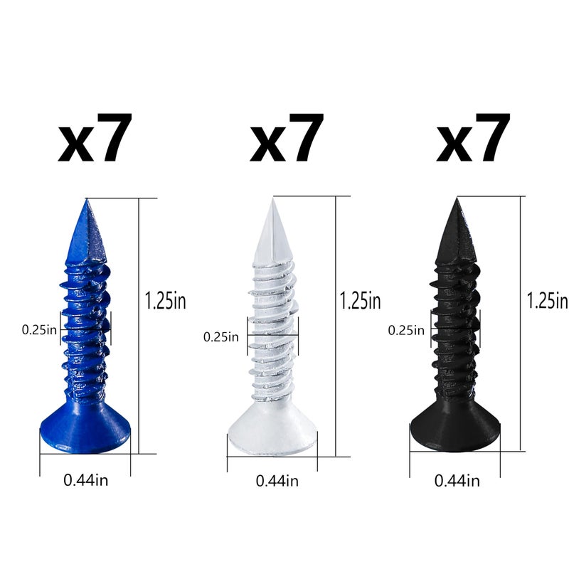 Wensilon(75 PCS) 1/4"" Concrete Screw Anchor Kit Blue/Black/White Flat Head for Anchoring to Masonry, Block or Brick Stucco - Image 3